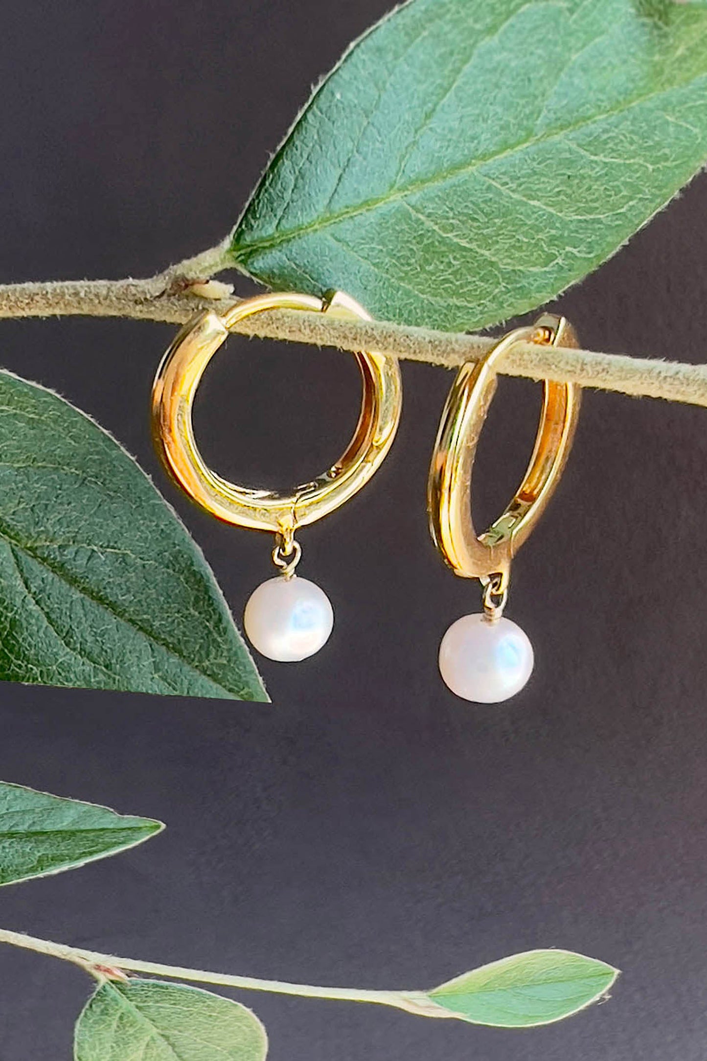 Paloma Pearl Huggies 18k On Sterling