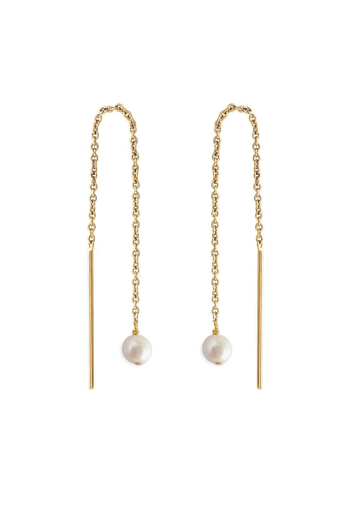 Paloma Pearl Threaders 18k On Sterling
