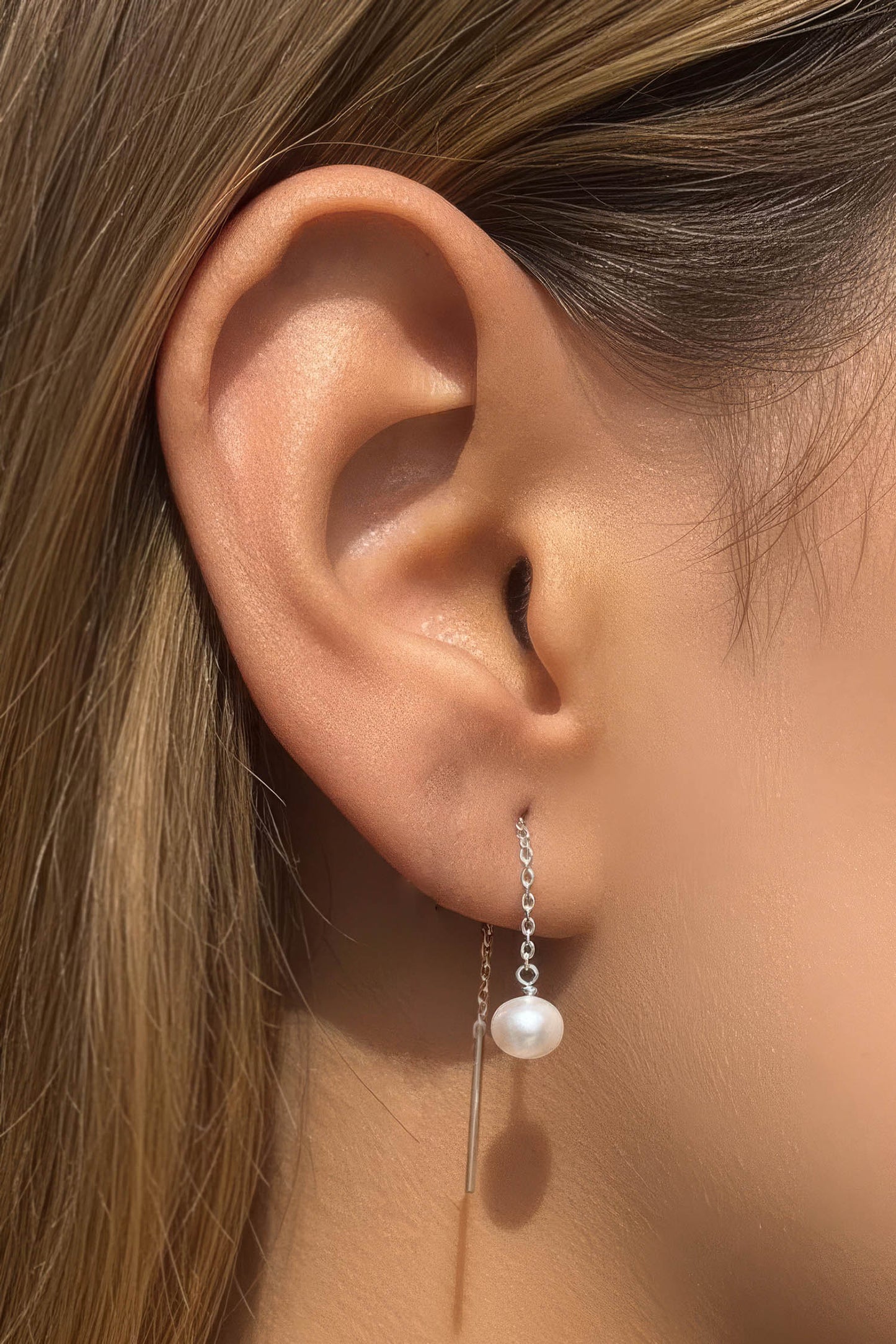Paloma Pearl Threaders Sterling Silver