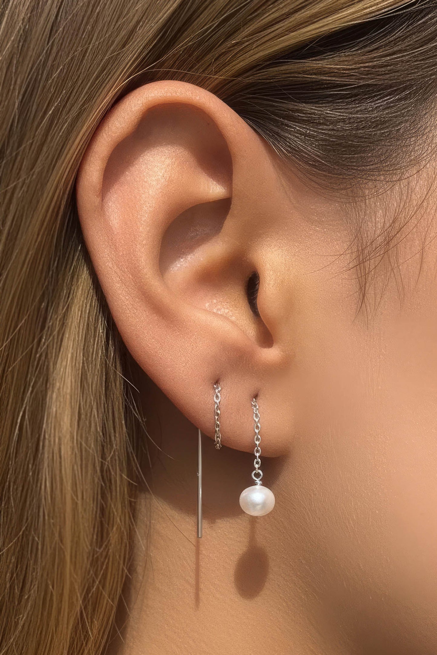 Paloma Pearl Threaders Sterling Silver