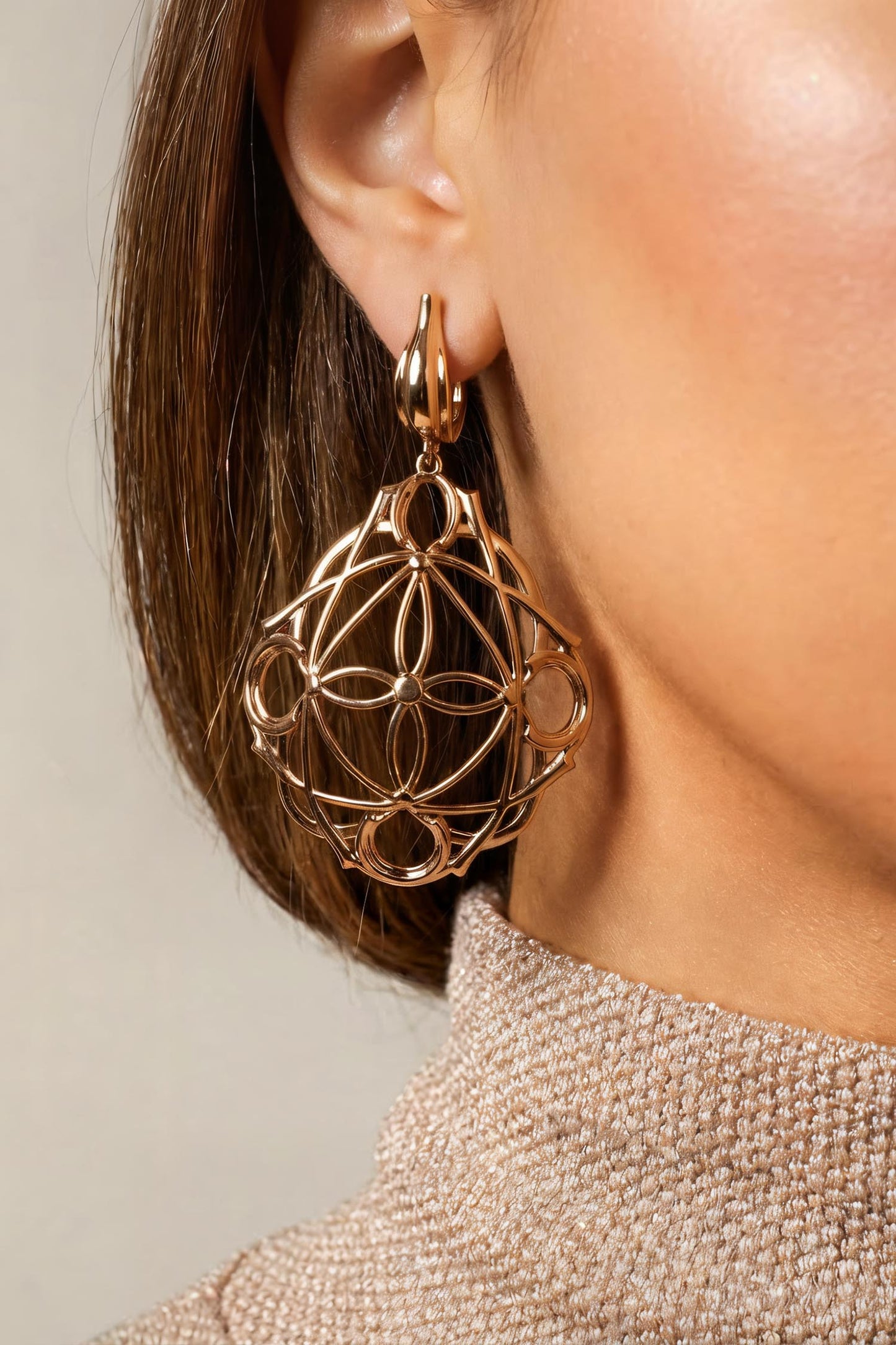 Simi Gold Filigree Drop Earrings