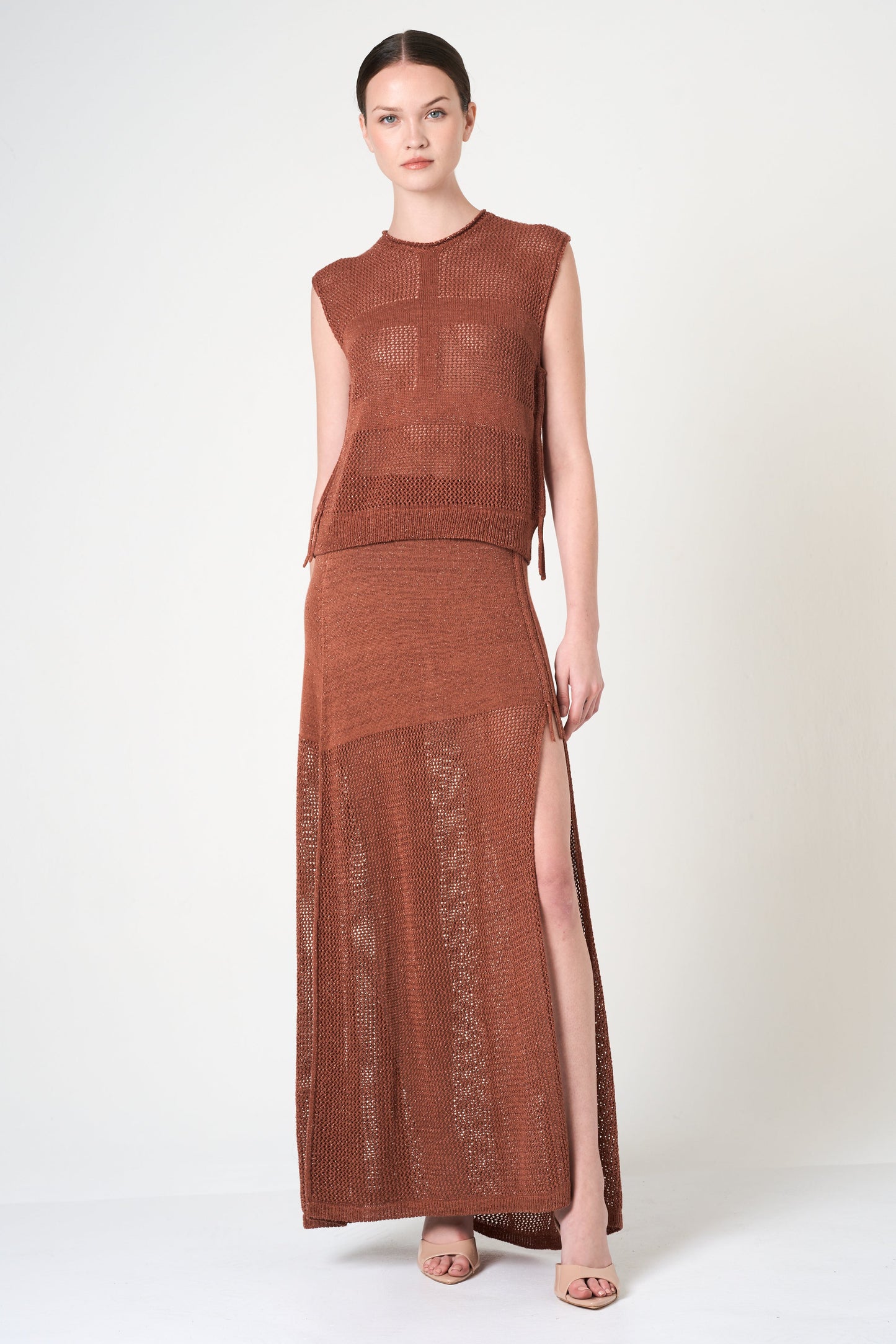 Luxe Sleeveless Top in Brick