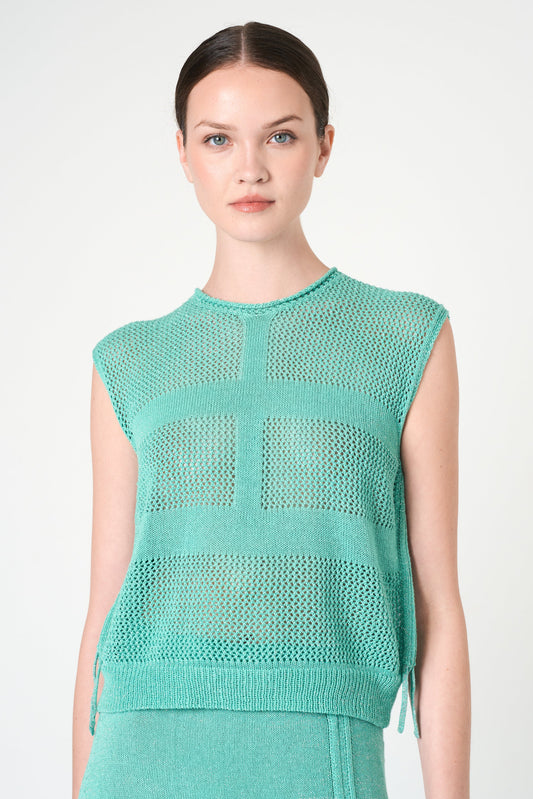 Luxe Sleeveless Top in Aqua